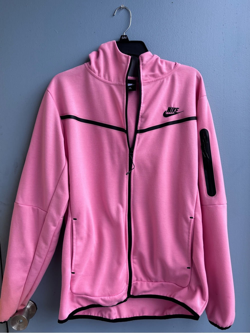 Nike Pink Bomber-Style Full-Zip Jacket with Black Trim